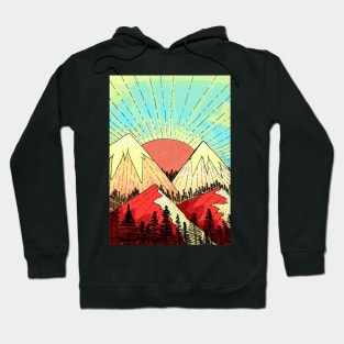 Retro mountain hills Hoodie